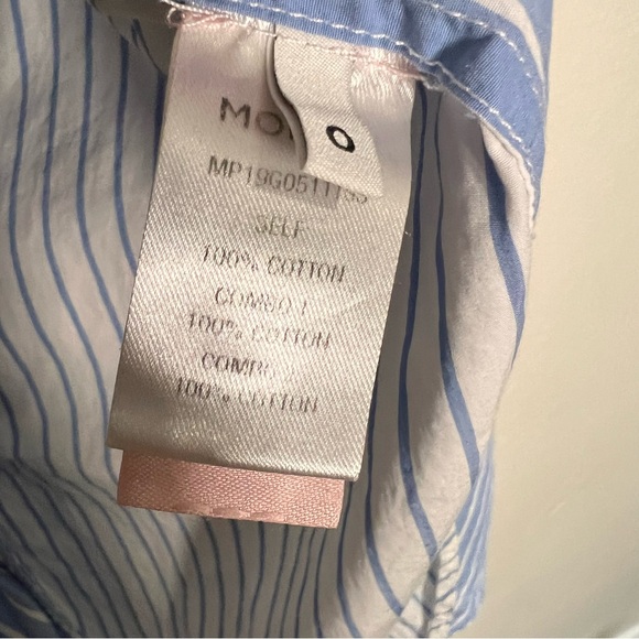 Monse Blue and White Cotton Sleeveless Mixed Stripe Shirt Button Down Size 0 - Picture 15 of 16